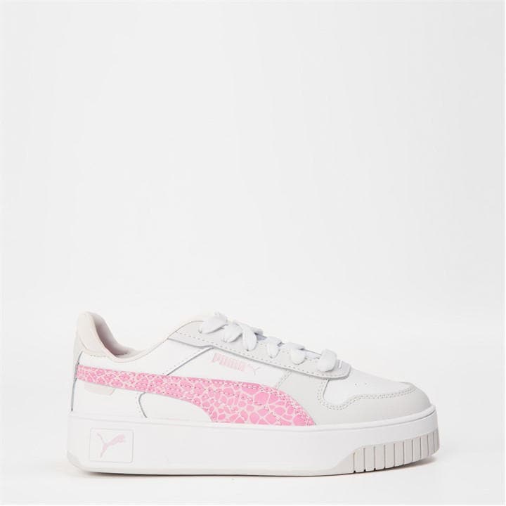 Puma Girls White Carina Street Jr Low-Top Trainers in Size 4, Sports Direct