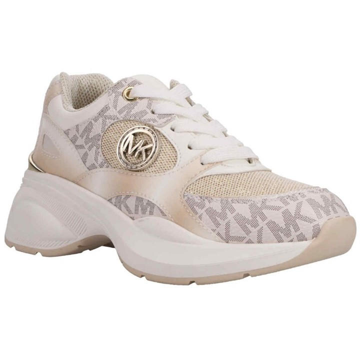 Michael Michael Kors Girls Cream Kids' Chunky Trainers in Size 2, Sports Direct