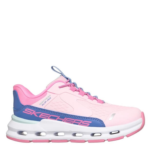 Pink/Blue - Skechers - Glide-Step + - Vista Lane Slip On Runners Girls