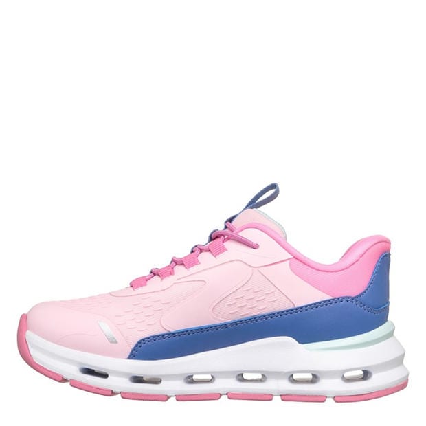 Pink/Blue - Skechers - Glide-Step + - Vista Lane Slip On Runners Girls