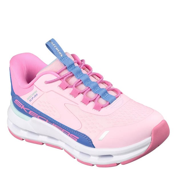 Pink/Blue - Skechers - Glide-Step + - Vista Lane Slip On Runners Girls