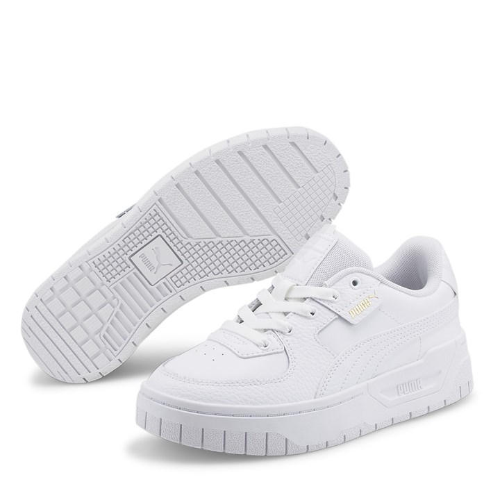 Puma Girls White Kids' Cali Dream Lth Low-Top Trainers in Size 4, Sports Direct