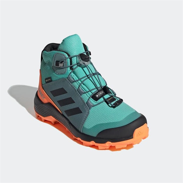 Acid Mint / Core Black / Screa - adidas - Terrex Mid GORE-TEX Hiking Shoes Kids
