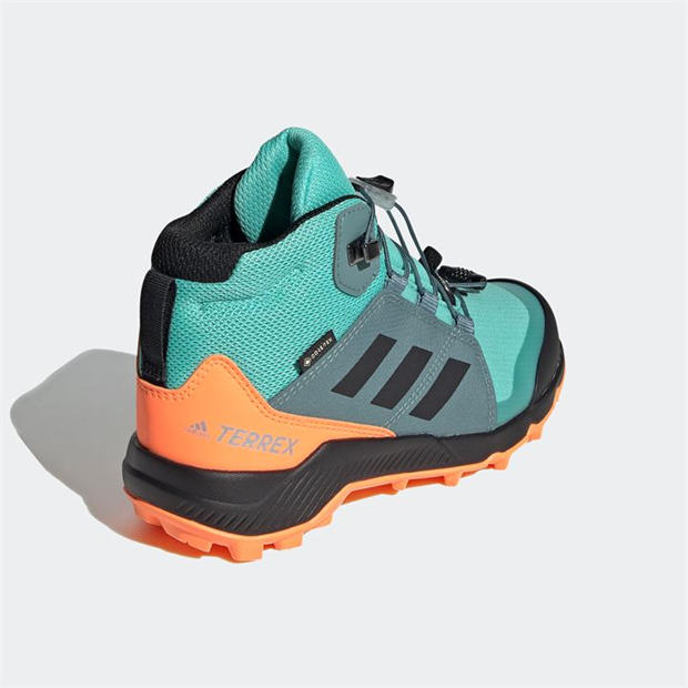Acid Mint / Core Black / Screa - adidas - Terrex Mid GORE-TEX Hiking Shoes Kids