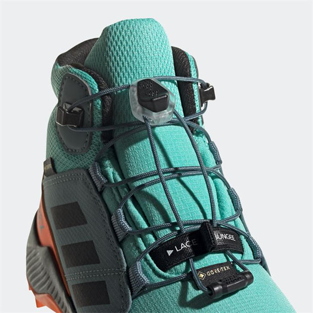 Acid Mint / Core Black / Screa - adidas - Terrex Mid GORE-TEX Hiking Shoes Kids
