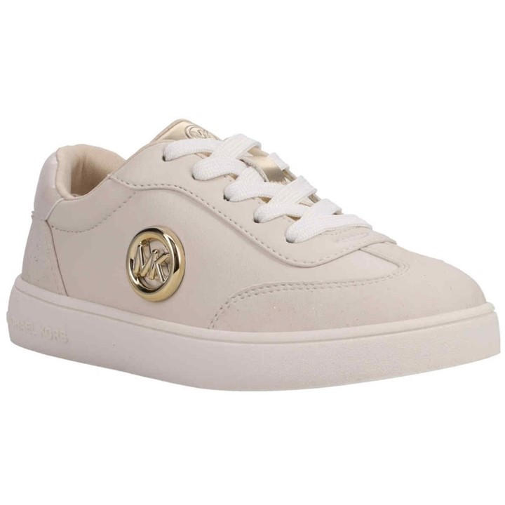 Michael Michael Kors Girls Cream Kids' Low-Top Trainers in Size 2, Sports Direct