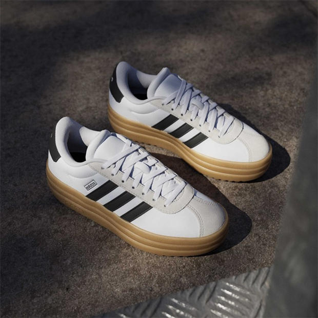 Бяло/Черно/Гума - adidas - Vl Court Bold Low-Top Trainers Girls