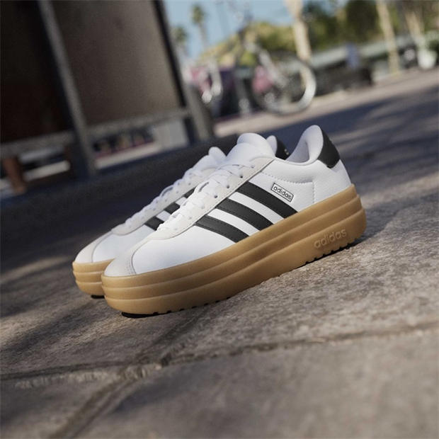Бяло/Черно/Гума - adidas - Vl Court Bold Low-Top Trainers Girls
