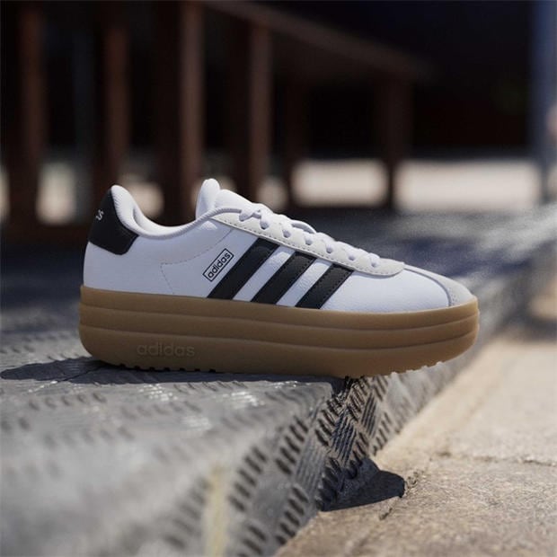 Бяло/Черно/Гума - adidas - Vl Court Bold Low-Top Trainers Girls