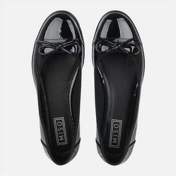Black Patent - Miso - Cleated Ballet Pumps Juniors