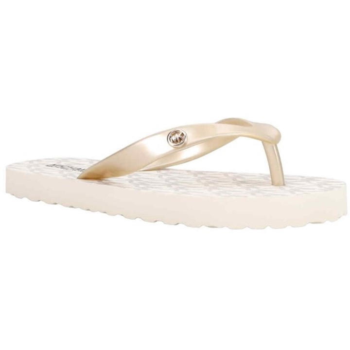 Michael Michael Kors Girls Gold Kids' Flip Flops in Size 3, Sports Direct