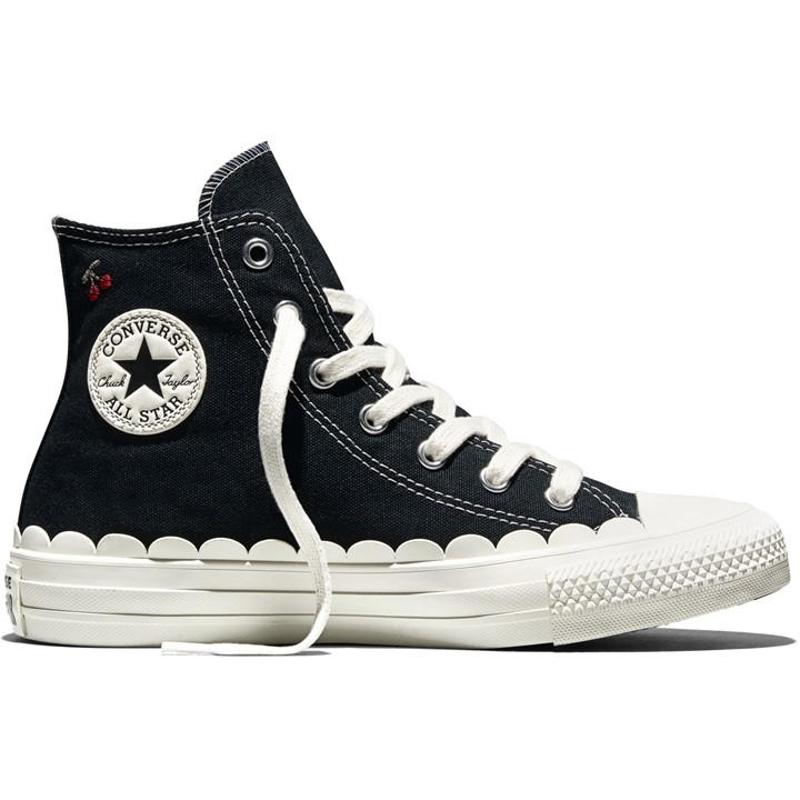 Converse Girls Black Kids' Canvas High-Top Trainers in Size 5, Sports Direct