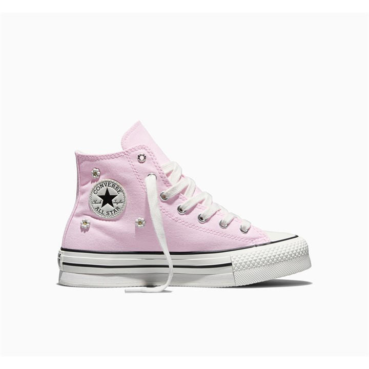 Converse Girls Pink Kids' Canvas High-Top Trainers in Size 4, Sports Direct