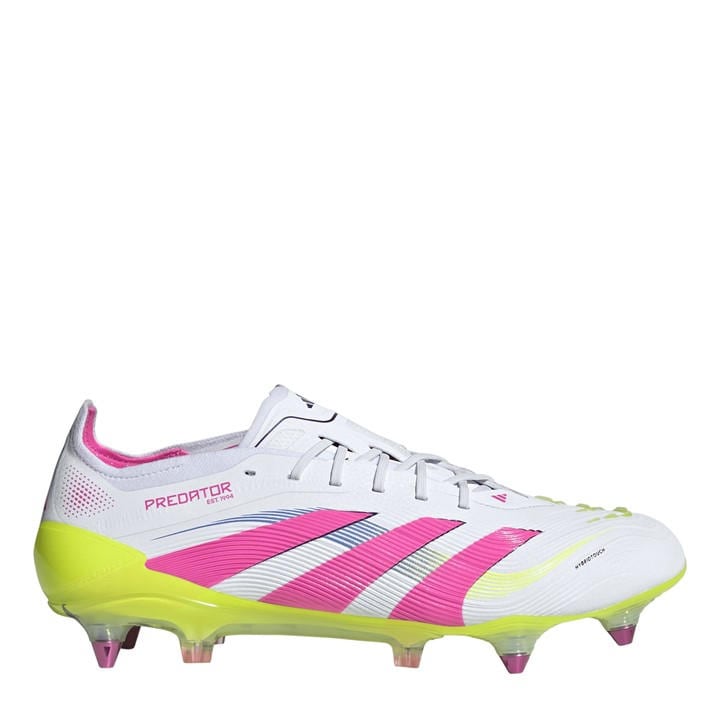 Adidas  Kids White ' Pred Elt Predator Soft Ground Football Boots in Size 4.5, Sports Direct