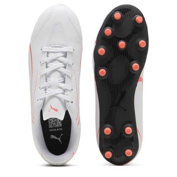 White-Glw Red - Puma - Puma Vitoria Fg/Ag Jr Firm Ground Football Boots Unisex Kids