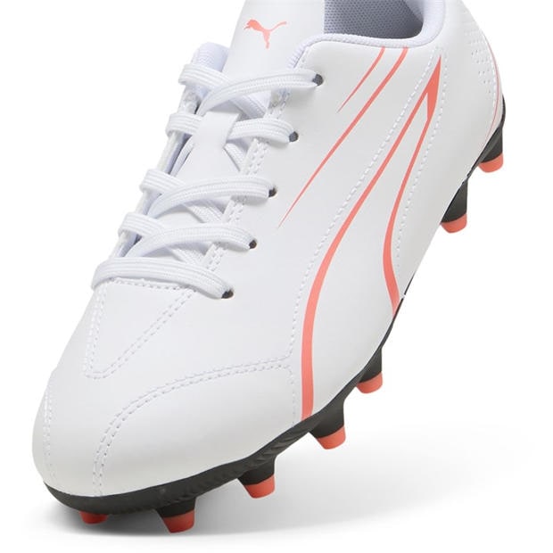 White-Glw Red - Puma - Puma Vitoria Fg/Ag Jr Firm Ground Football Boots Unisex Kids
