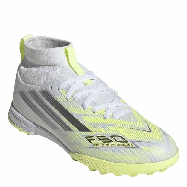 Ftwr White/Iron - adidas - Kids' F50 Sparkfusion League Astro Turf Football Boot