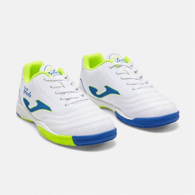 White - Joma - Kids' Toledo Lace Up Indoor Football Boots