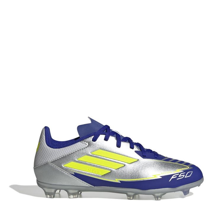 Adidas Boys Silver F50 League  Firm Ground Football Boots in Size 2.5, Sports Direct