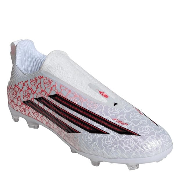White/Blk/Red - adidas - F50 Childrens League Laceless Multi-Ground Boots
