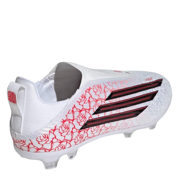 White/Blk/Red - adidas - F50 Childrens League Laceless Multi-Ground Boots