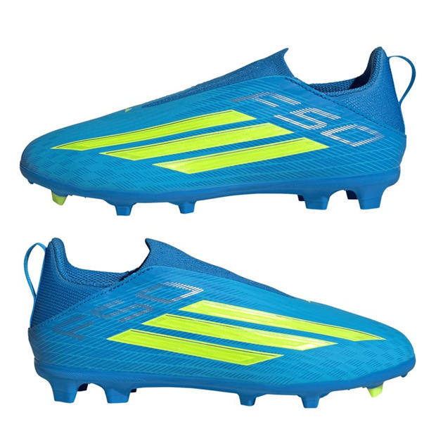Blue/Yellow - adidas - F50 Childrens League Laceless Multi-Ground Boots