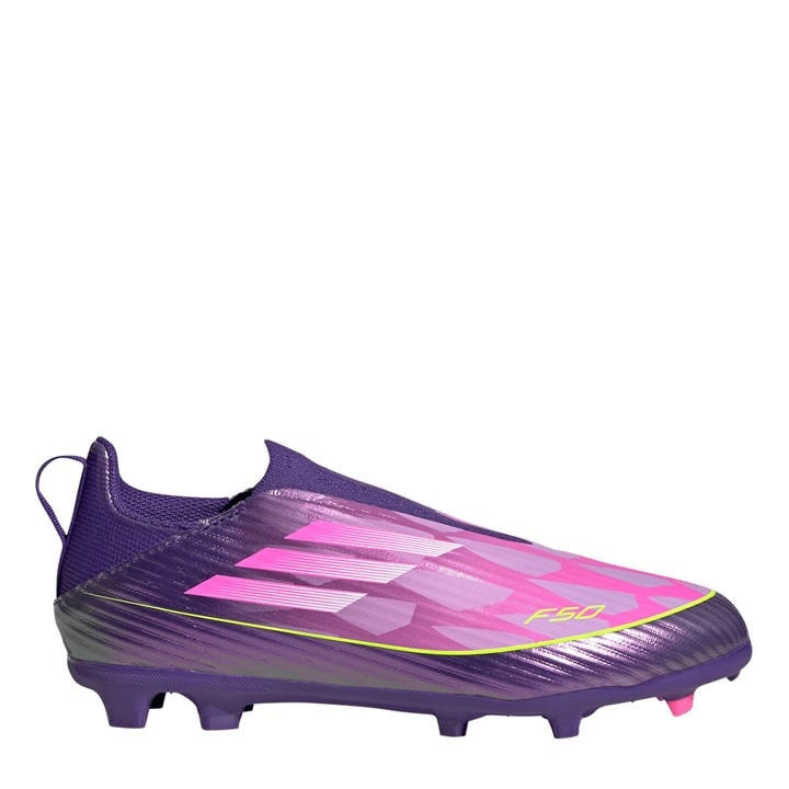 Adidas Boys Purple F50  League Laceless -Ground Boots in Size C11, Sports Direct