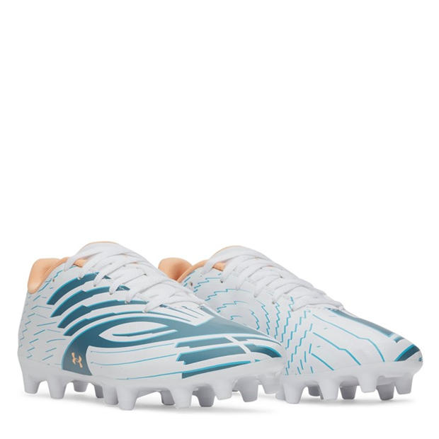 Wht/Blu/Orange - Under Armour - Kids Under Armour Shadow .4 Firm Ground Football Boots