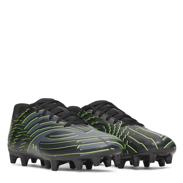 Blk/Gray/Green - Under Armour - Kids Under Armour Shadow .4 Firm Ground Football Boots