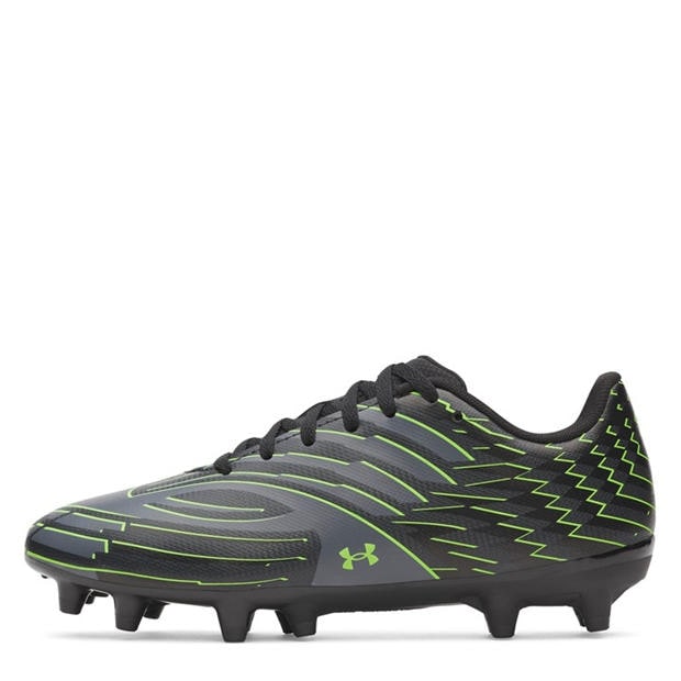 Blk/Gray/Green - Under Armour - Kids Under Armour Shadow .4 Firm Ground Football Boots