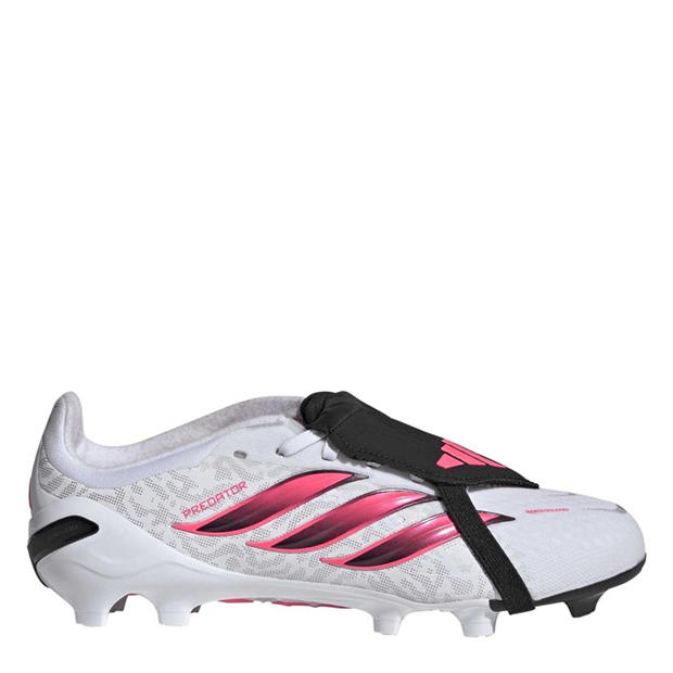 White/Coral - adidas - Kids' Predator Elite Firm Ground Fold Over Tongue Football Boots