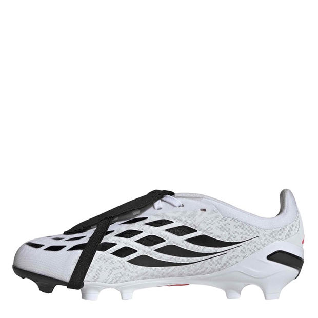 White/Coral - adidas - Kids' Predator Elite Firm Ground Fold Over Tongue Football Boots