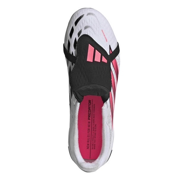 White/Coral - adidas - Kids' Predator Elite Firm Ground Fold Over Tongue Football Boots