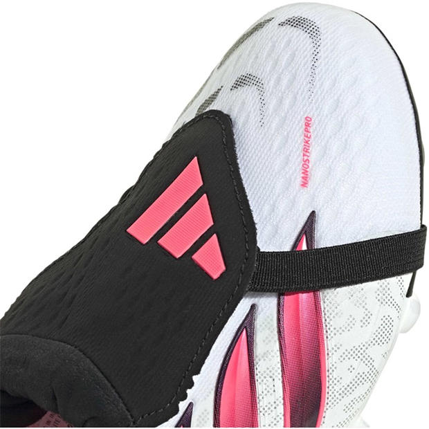White/Coral - adidas - Kids' Predator Elite Firm Ground Fold Over Tongue Football Boots
