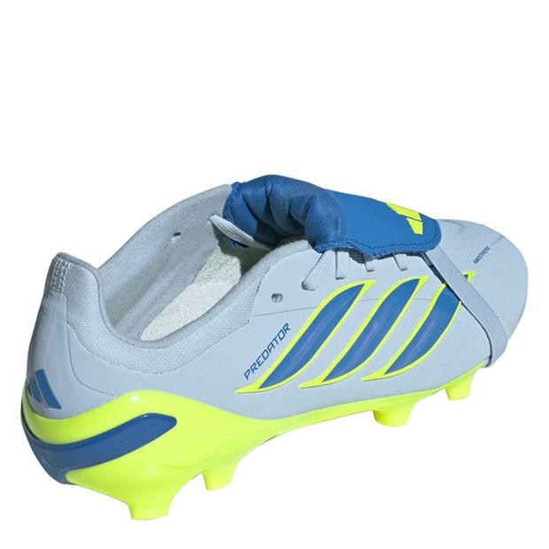 Blue/Yellow - adidas - Kids' Predator Elite Firm Ground Fold Over Tongue Football Boots