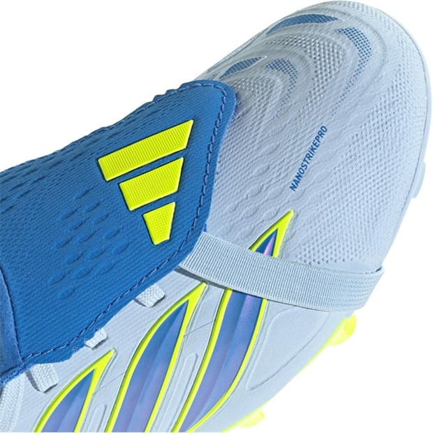Blue/Yellow - adidas - Kids' Predator Elite Firm Ground Fold Over Tongue Football Boots