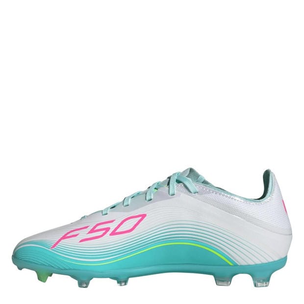 Wht/Pink/Blue - adidas - F50 Elite Childrens Firm Ground Football Boots