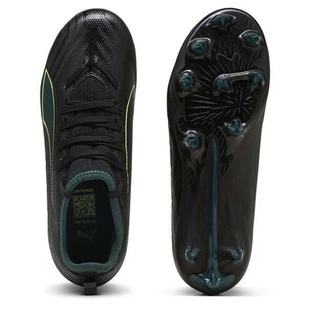 Blk-FL-GrnTrrn - Puma - Unisex Kids' Ultra 6 Match Firm Ground Football Boots