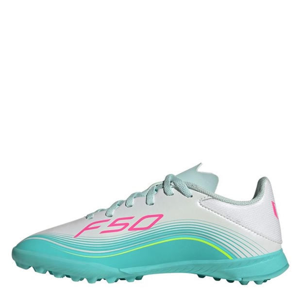 Wht/Pink/Blue - adidas - F50 League Childrens Astro Turf Football Boots