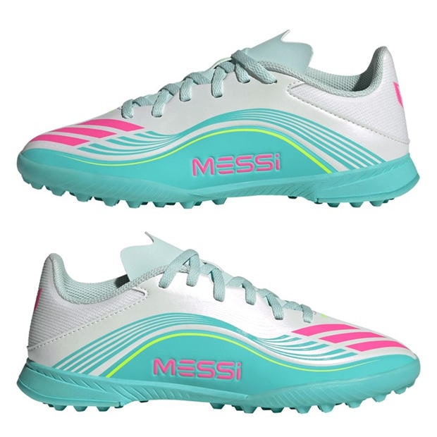 Wht/Pink/Blue - adidas - F50 League Childrens Astro Turf Football Boots