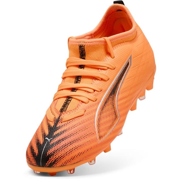 HtFr-Blk-GlwRd - Puma - Unisex Kids' Ultra 6 Match Mg Firm Ground Football Boots