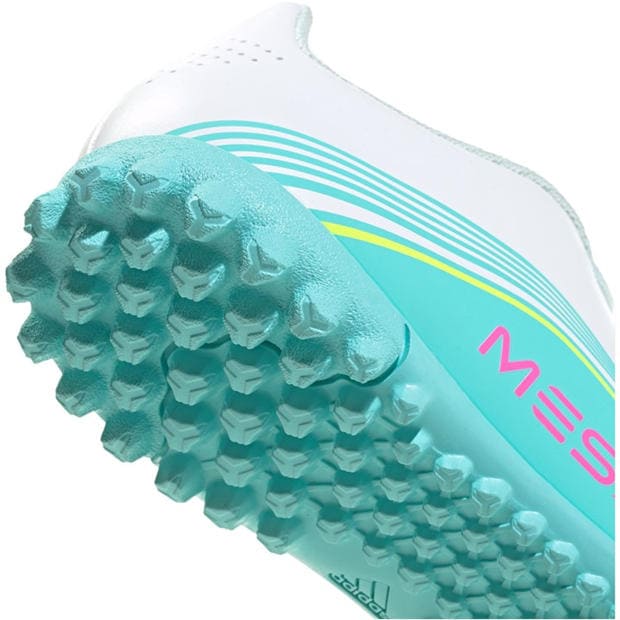 Wht/Pink/Blue - adidas - F50 Club Childrens Astro Turf Football Boots