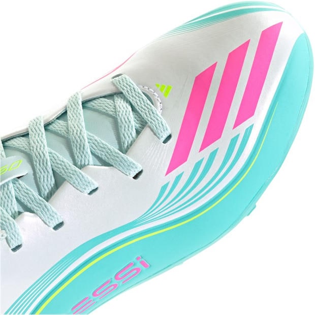 Wht/Pink/Blue - adidas - F50 Club Childrens Astro Turf Football Boots