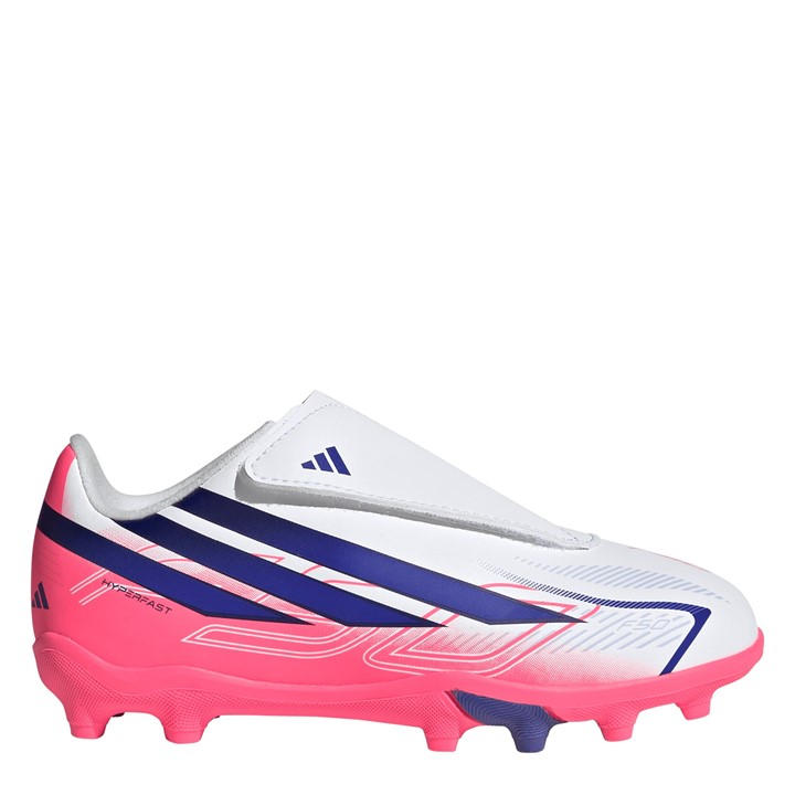 Adidas Boys White F50 s Club Firm Ground Football Boots in Size C12, Sports Direct