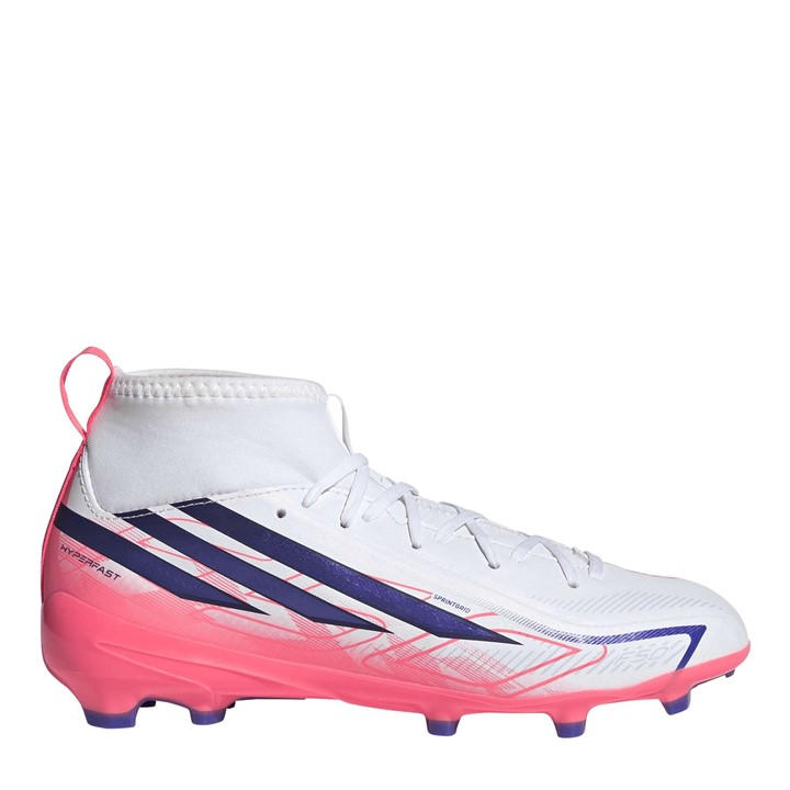 Adidas Boys White F50 Hyperfast League Mid Firm Ground Football Boots Kids in Size C11, Sports Direct