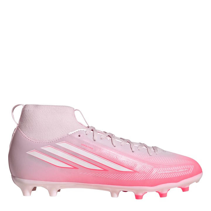 Adidas Boys White F50 Sparkfusion League Mid Cut Firm Ground Football Boots Kids in Size 1, Sports Direct