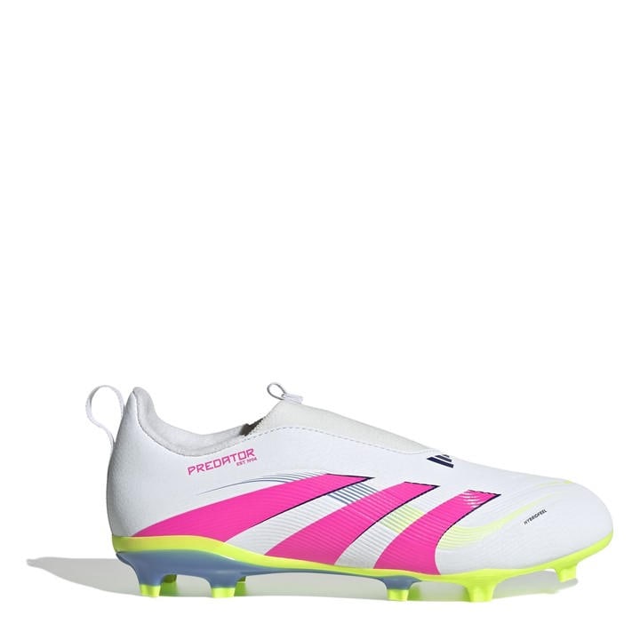 Adidas Boys White Predator 3  Laceless Firm Ground Football Boots in Size C10, Sports Direct