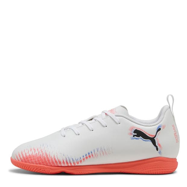 Wht-Blk-Glw Red - Puma - Unisex Kids' Future 8 Play It Indoor Football Boots