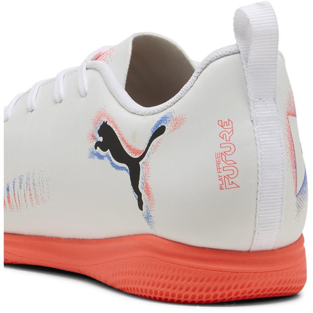 Wht-Blk-Glw Red - Puma - Unisex Kids' Future 8 Play It Indoor Football Boots