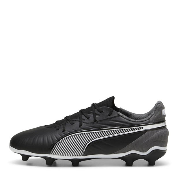 Blk-Wh-CDGray - Puma - Puma King Match Fg/Ag Jr Firm Ground Football Boots Unisex Kids